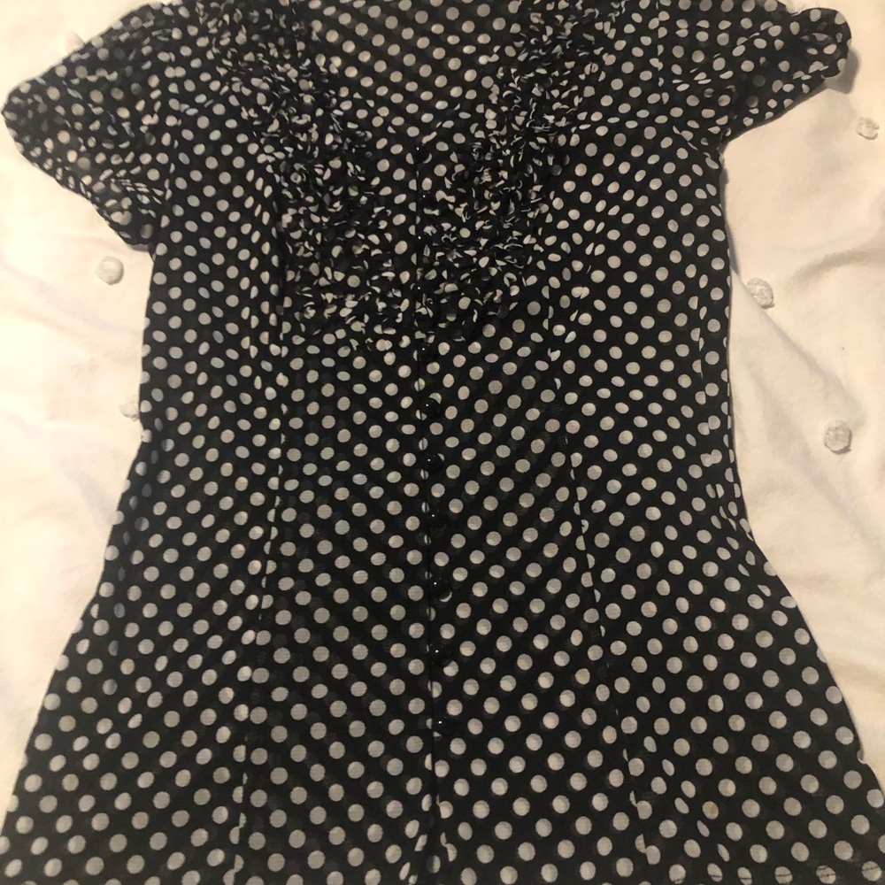 Black and White Polka Dot Blouse
